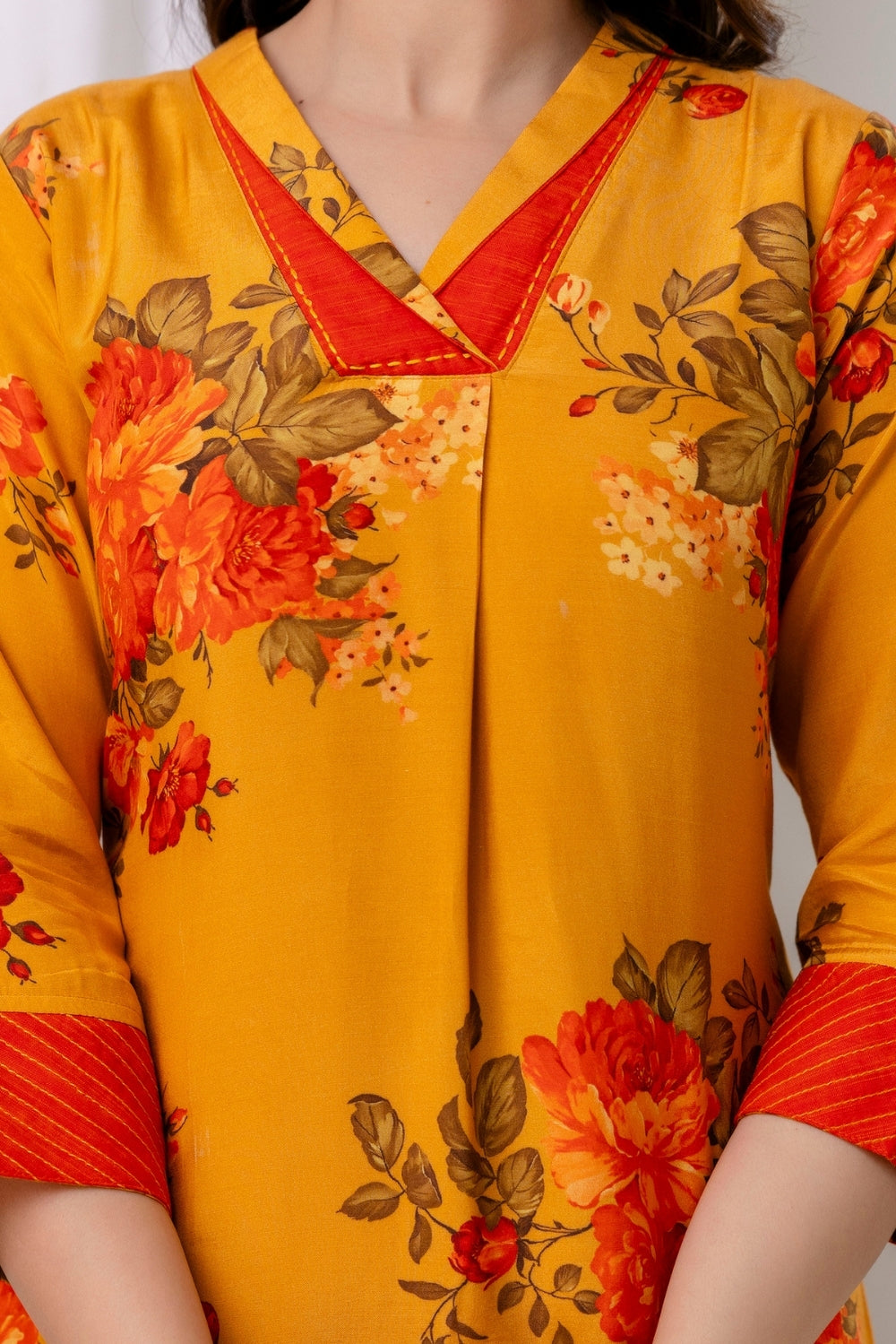 Saffron Crepe Kurta