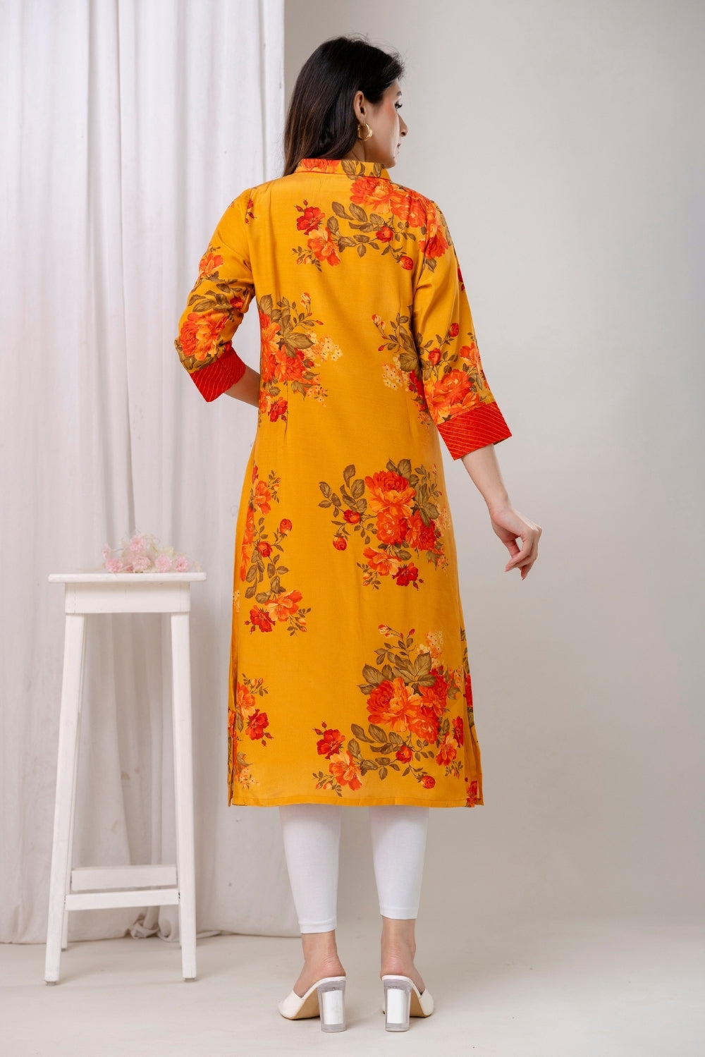Saffron Crepe Kurta