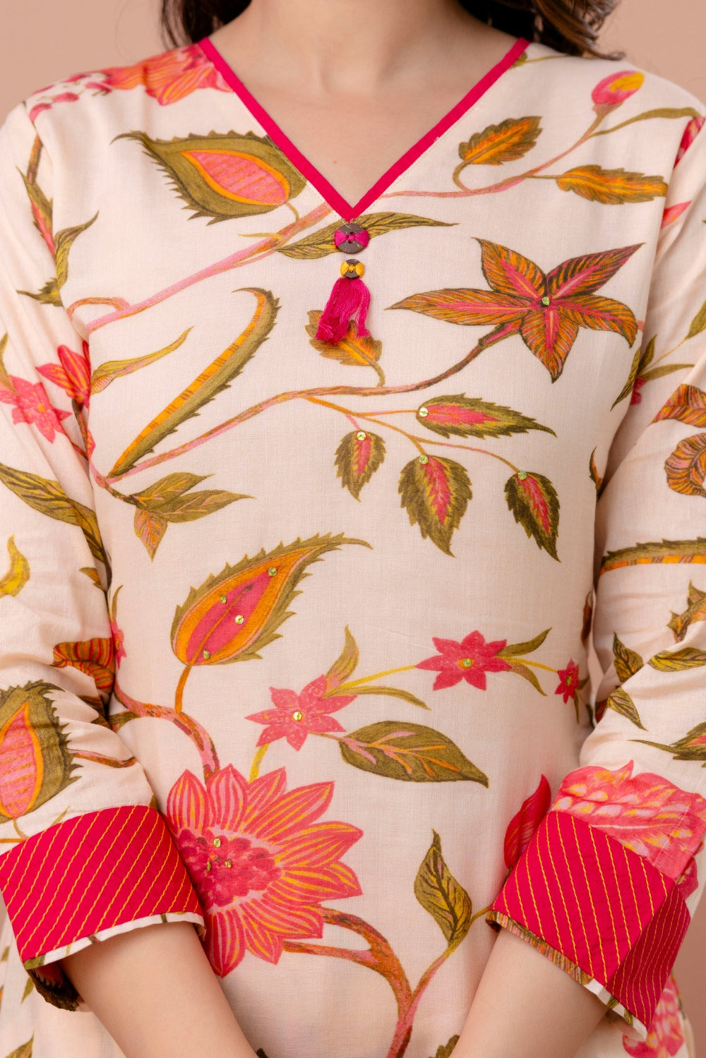 Coral Bloom Kurta Set