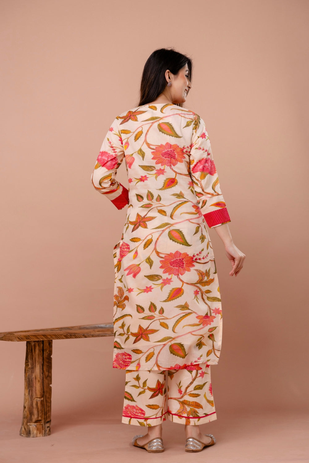 Coral Bloom Kurta Set