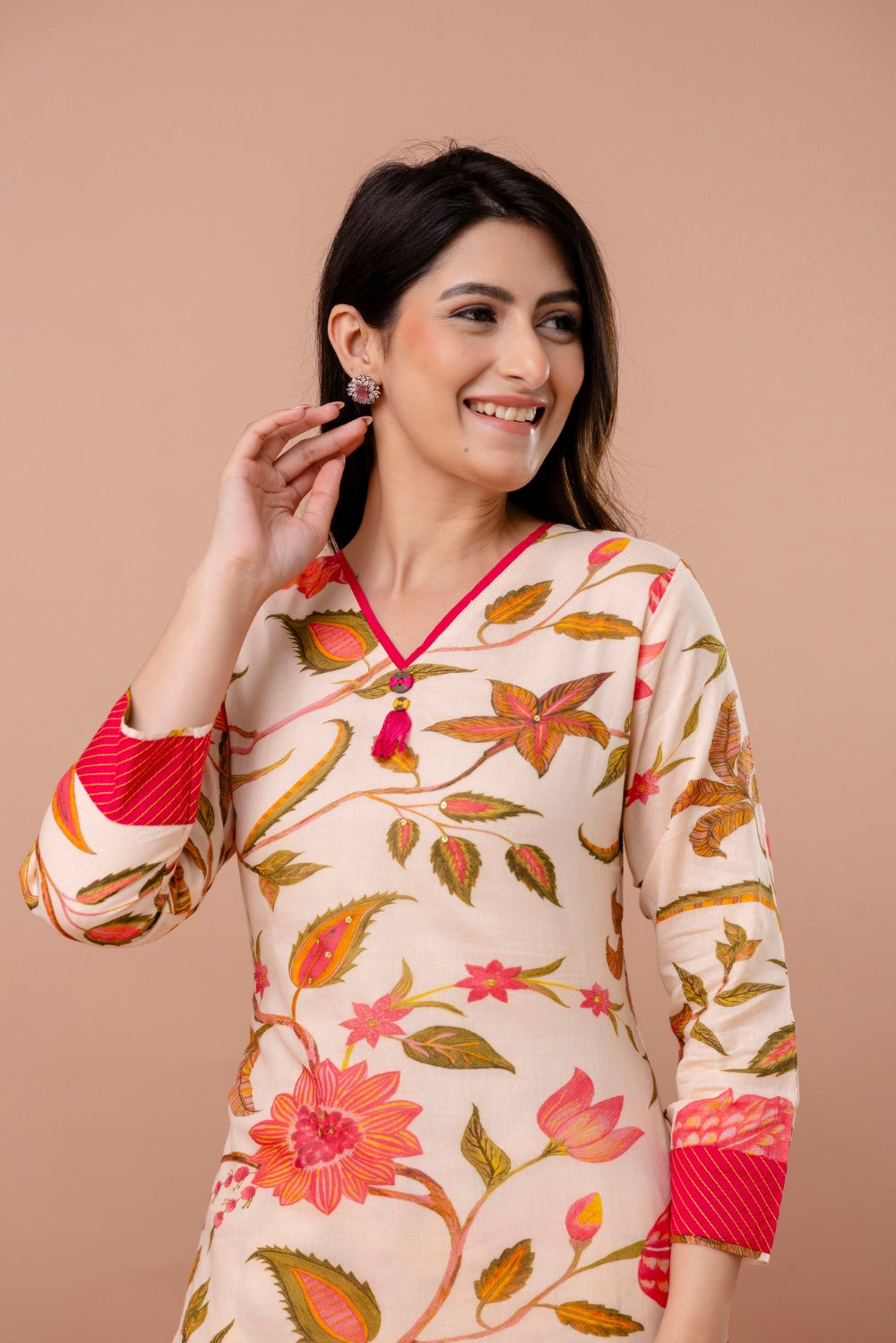 Coral Bloom Kurta Set