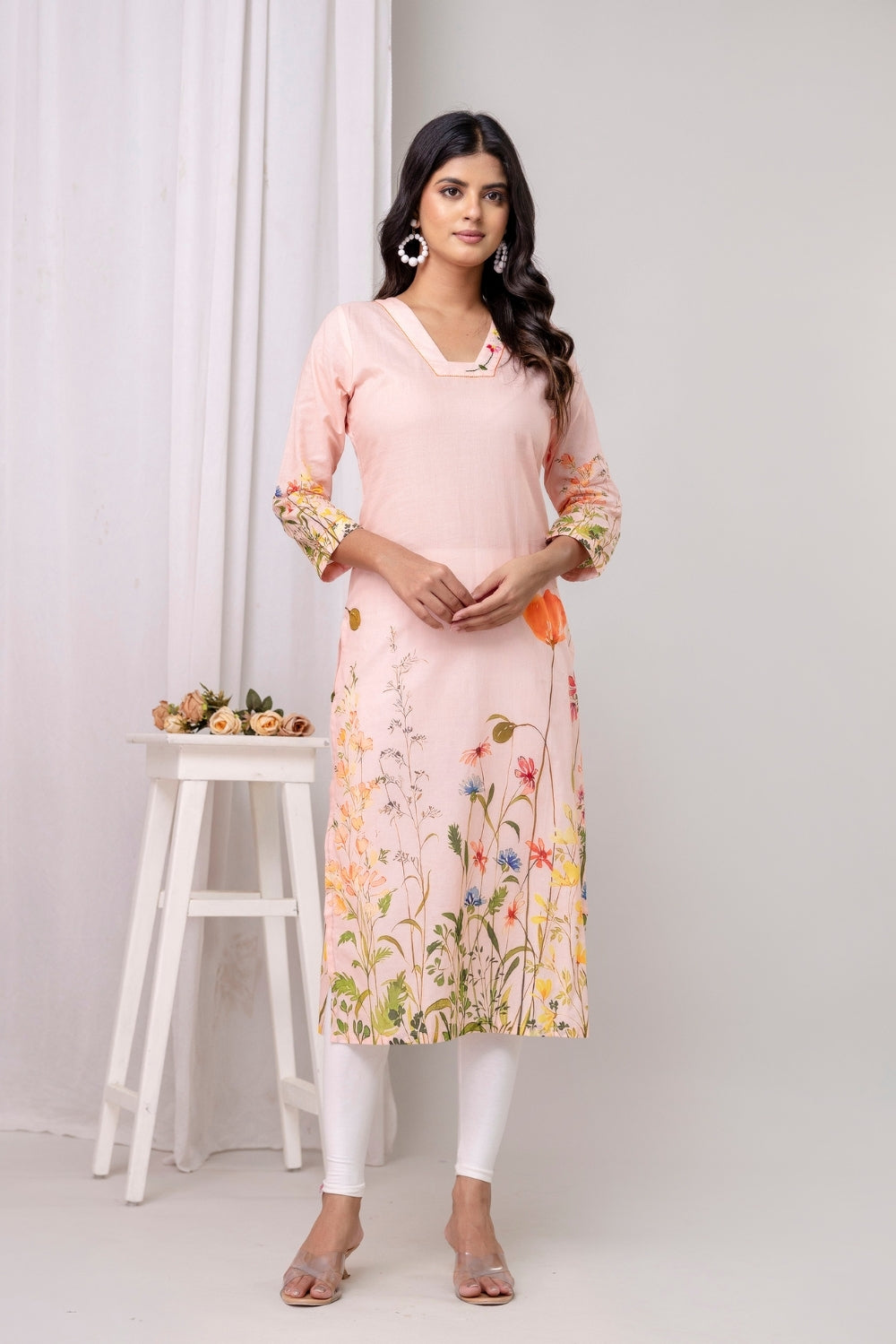 Peach Blush Kurta with Dupatta