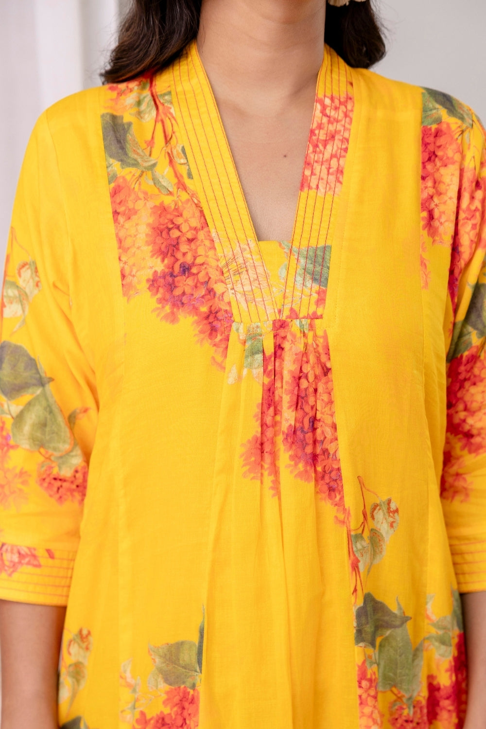 Golden Bloom Mul Dress