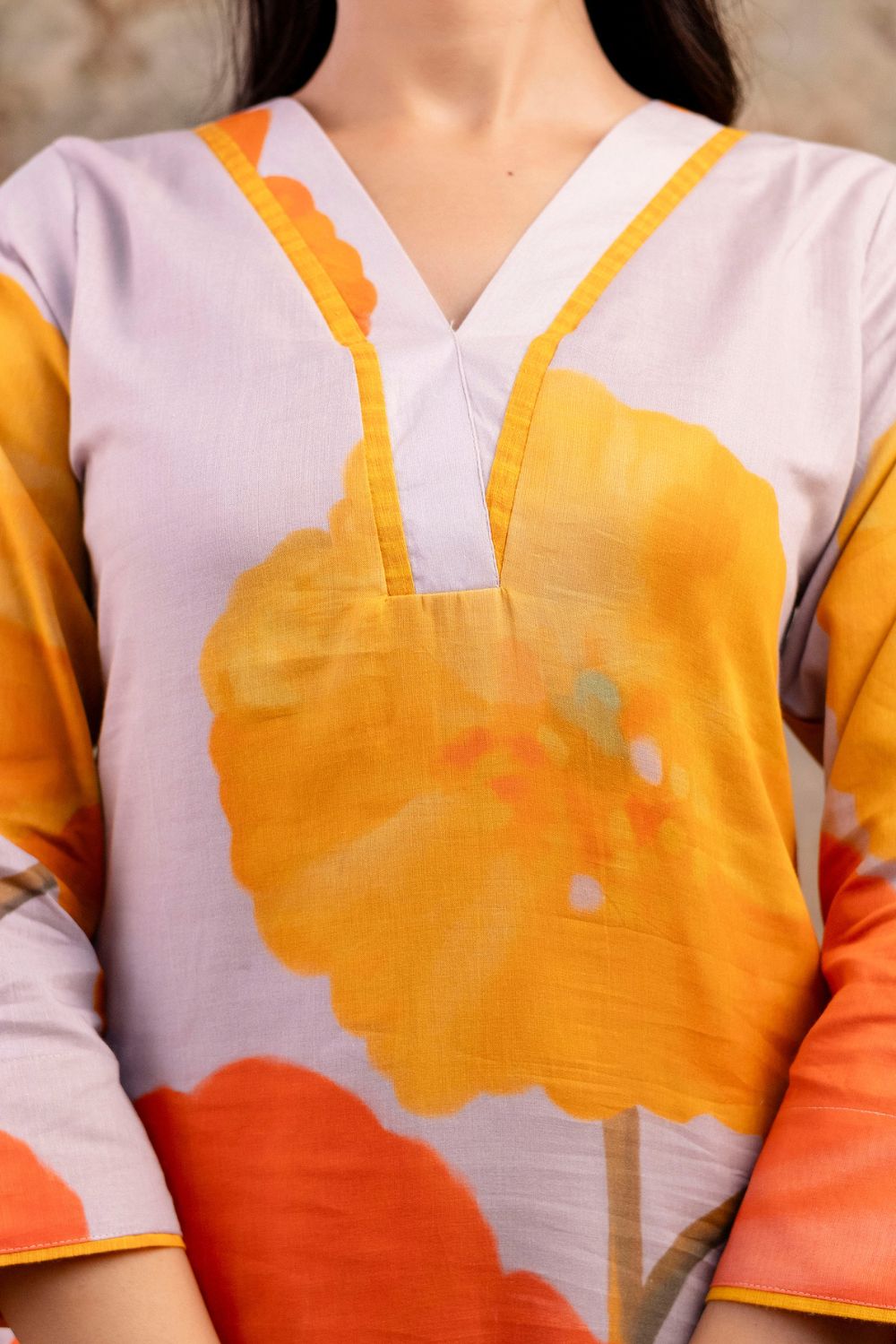 Sunburst Bloom Mul Kurta