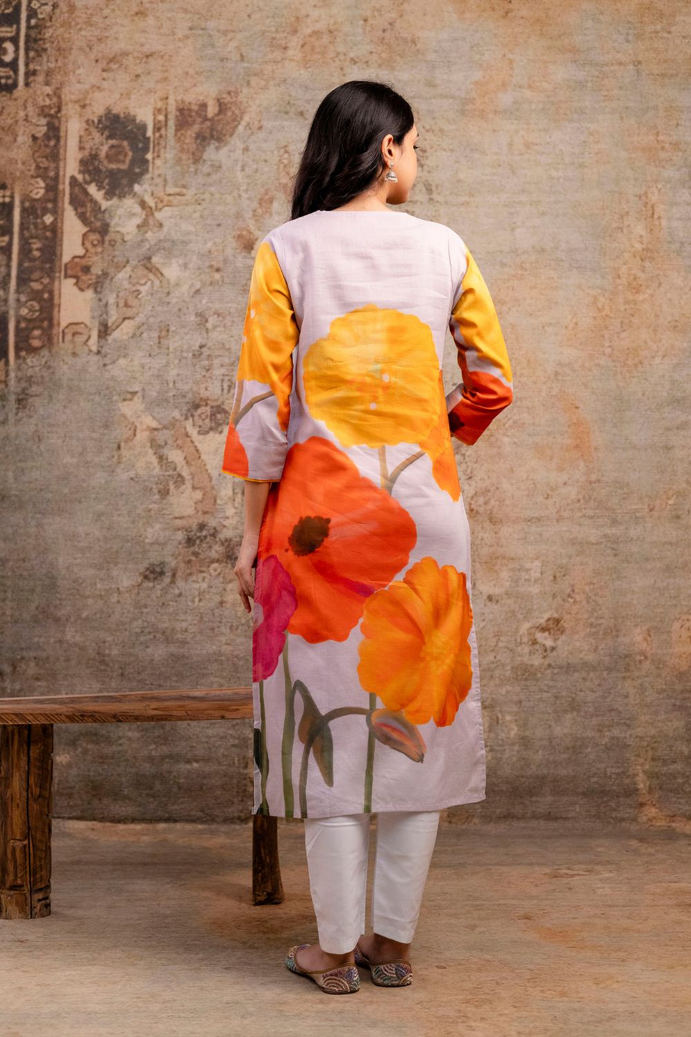 Sunburst Bloom Mul Kurta