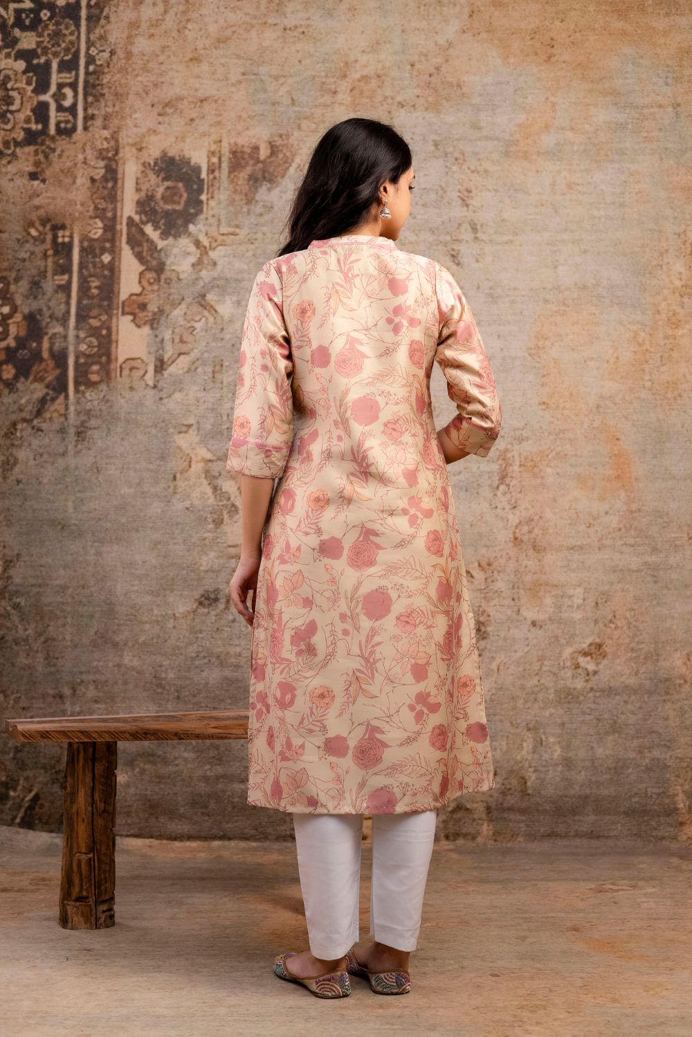 Floral Chanderi Kurta