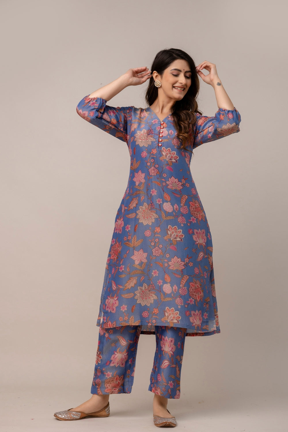 Blue Blossom Kurta Set