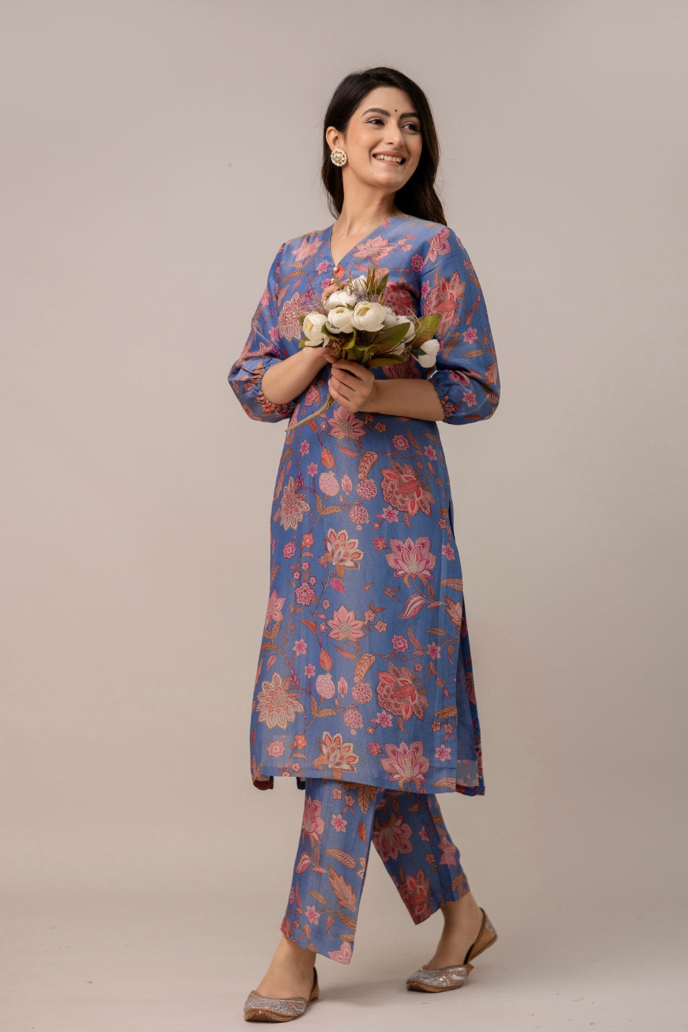 Blue Blossom Kurta Set