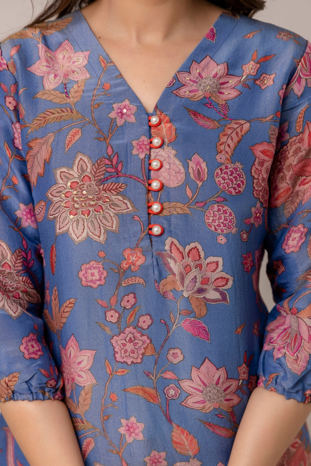Blue Blossom Kurta Set