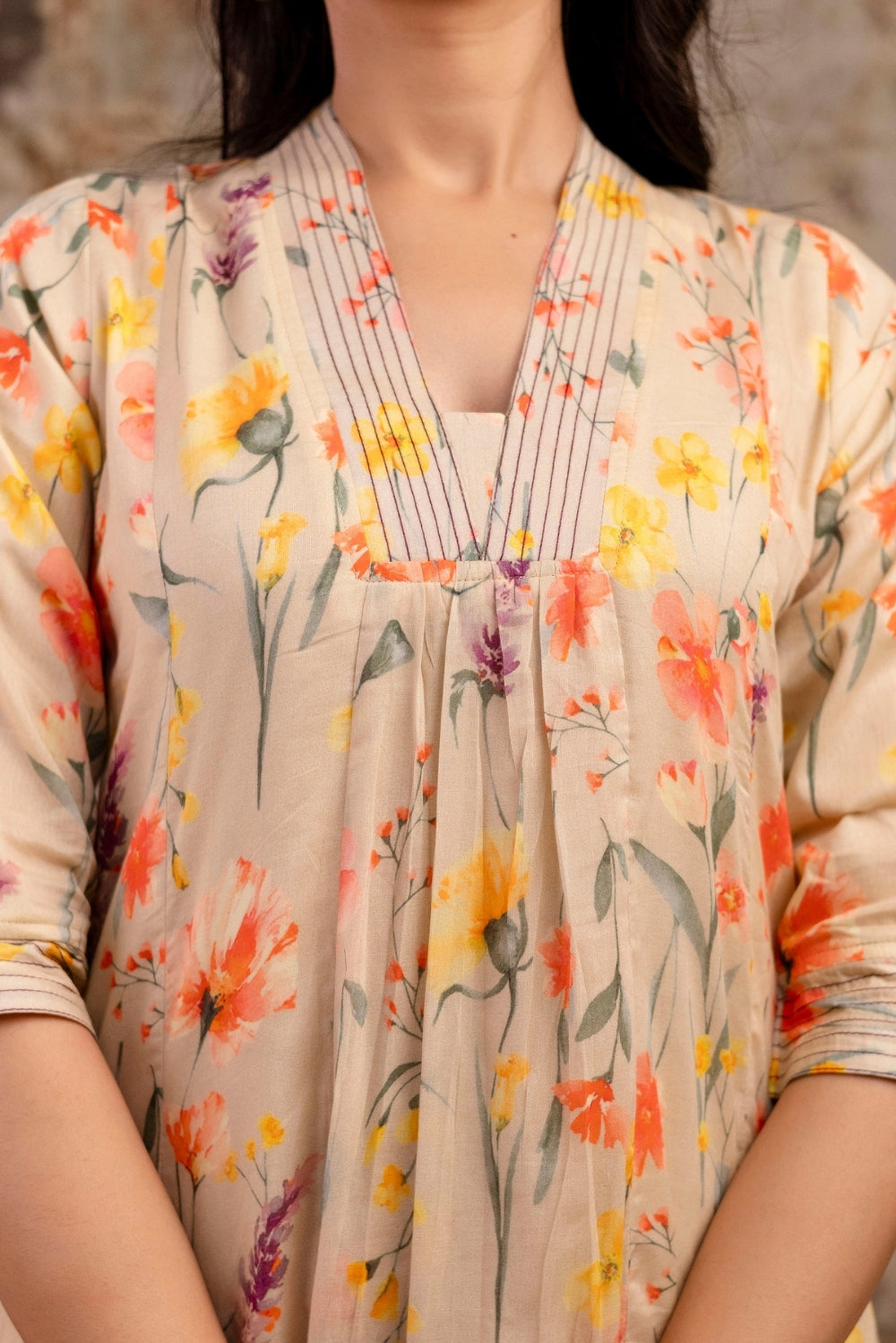 Beige Mul Dress
