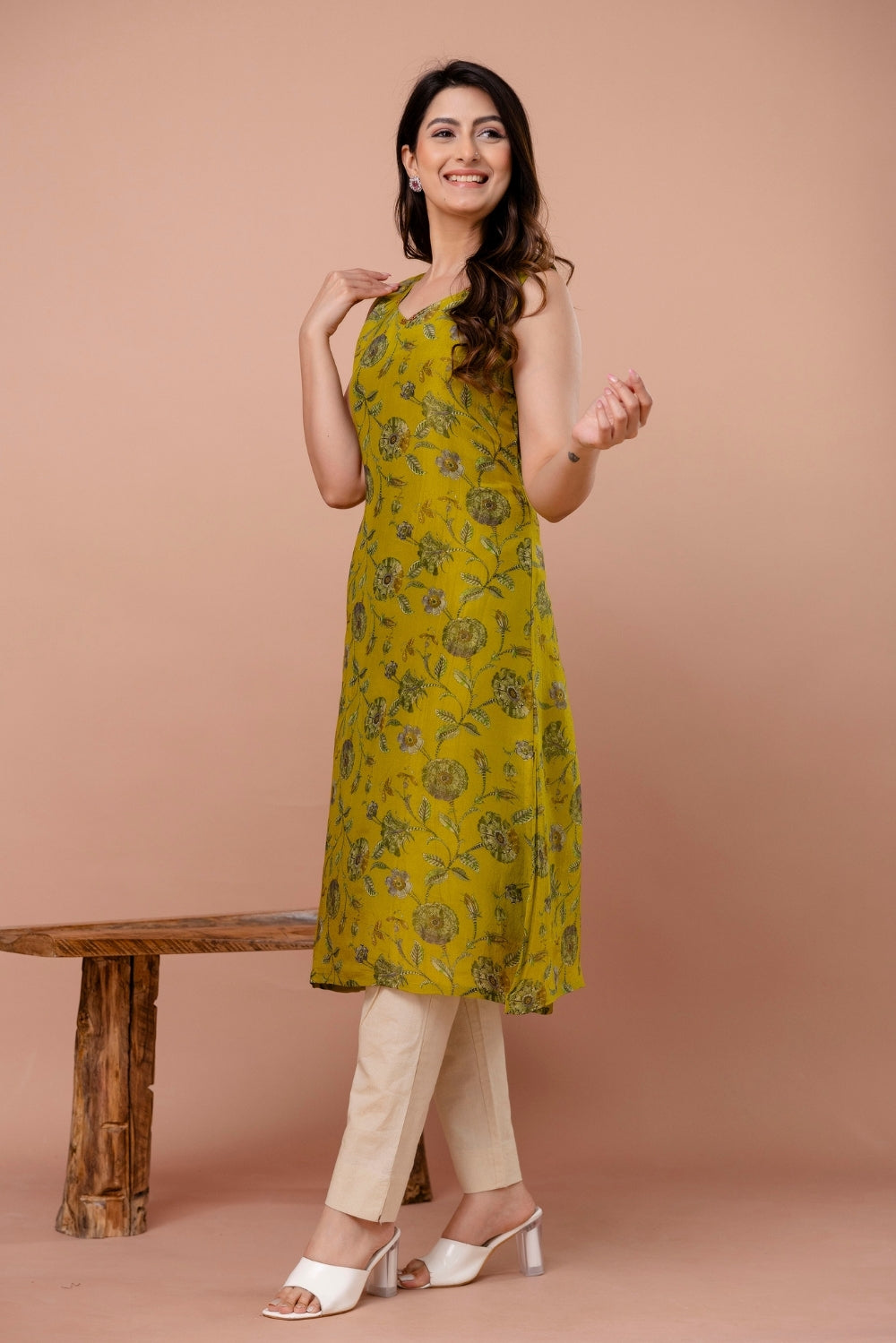 Olive Bloom Kurta
