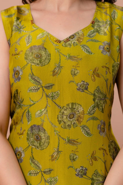 Olive Bloom Kurta