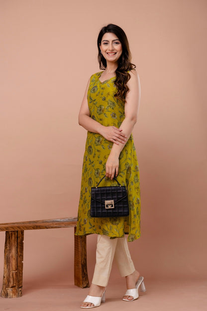 Olive Bloom Kurta