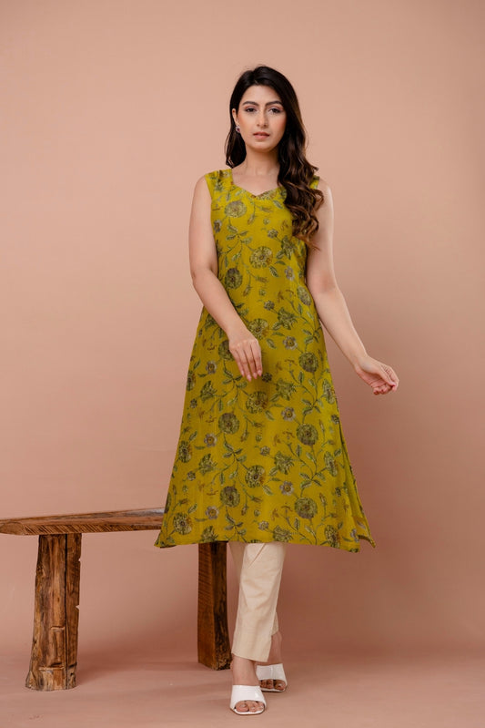 Olive Bloom Kurta