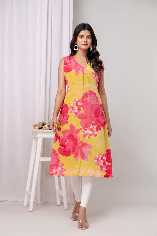 Mustard Bloom Kurta