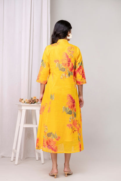 Golden Bloom Mul Dress