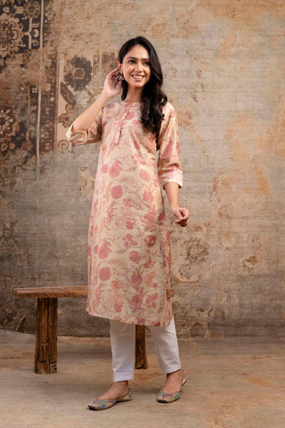 Floral Chanderi Kurta