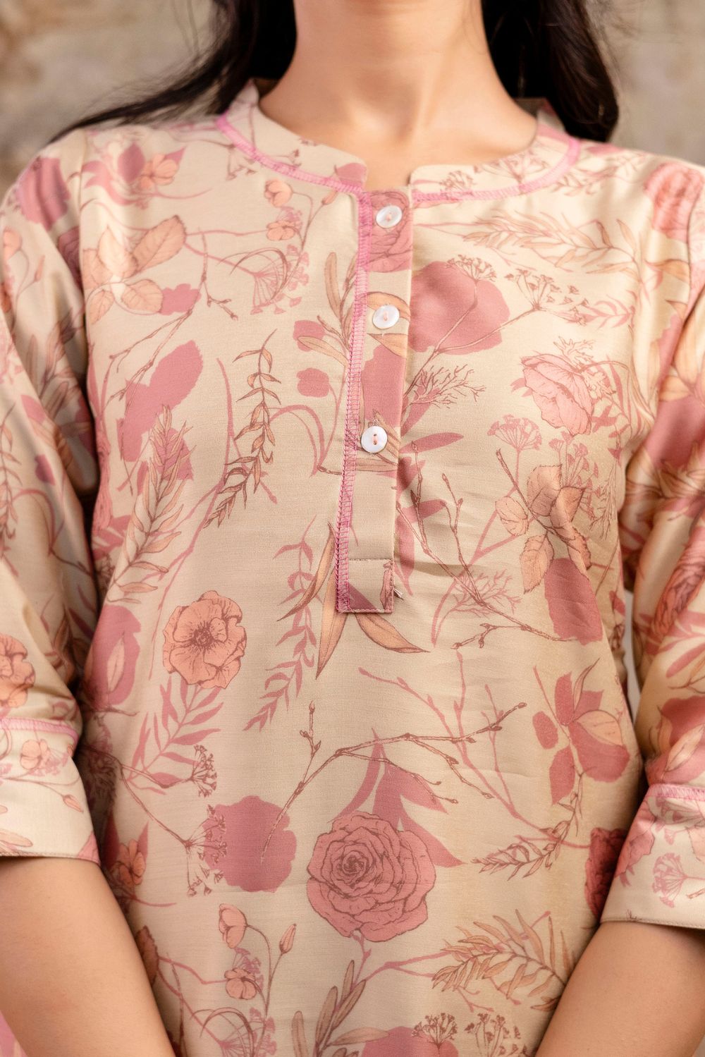 Floral Chanderi Kurta