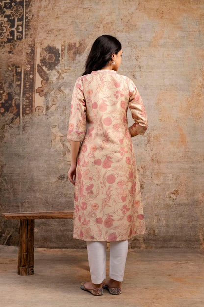 Floral Chanderi Kurta