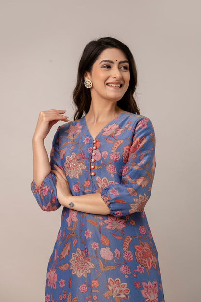 Blue Blossom Kurta Set