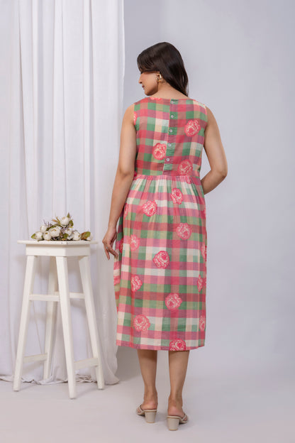 Pink Checkered Dress