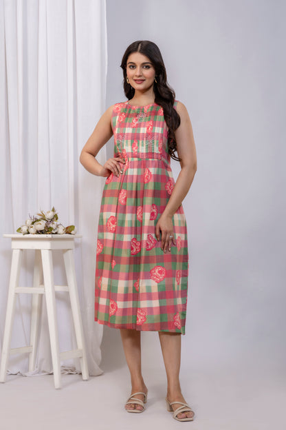 Pink Checkered Dress