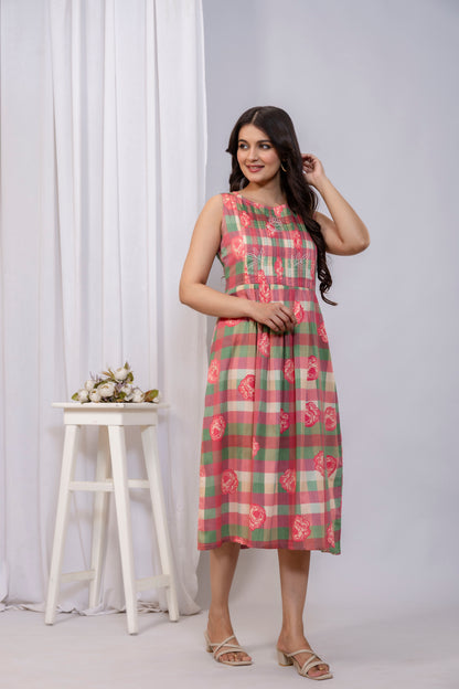 Pink Checkered Dress