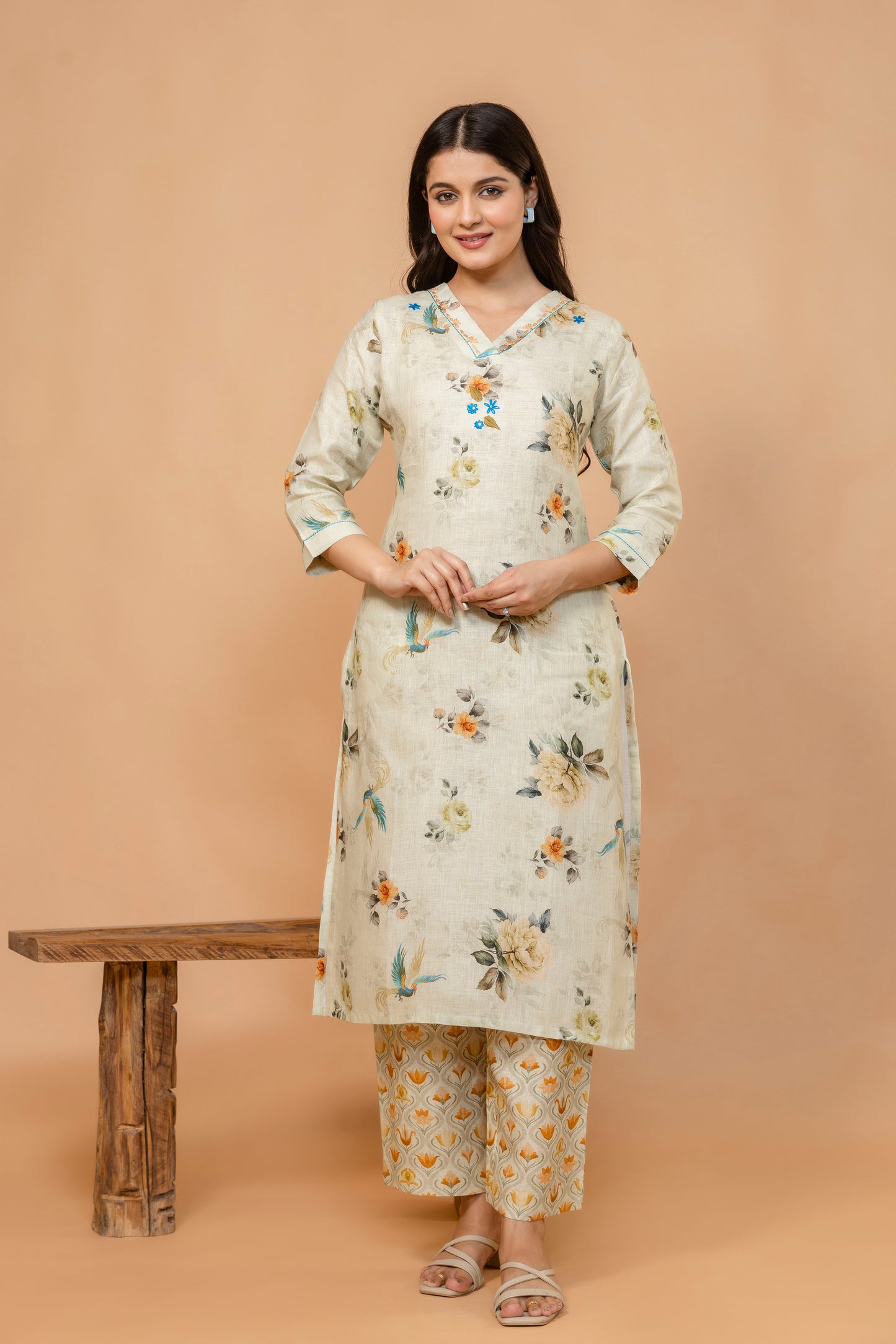 Ivory Blossom Linen Coord