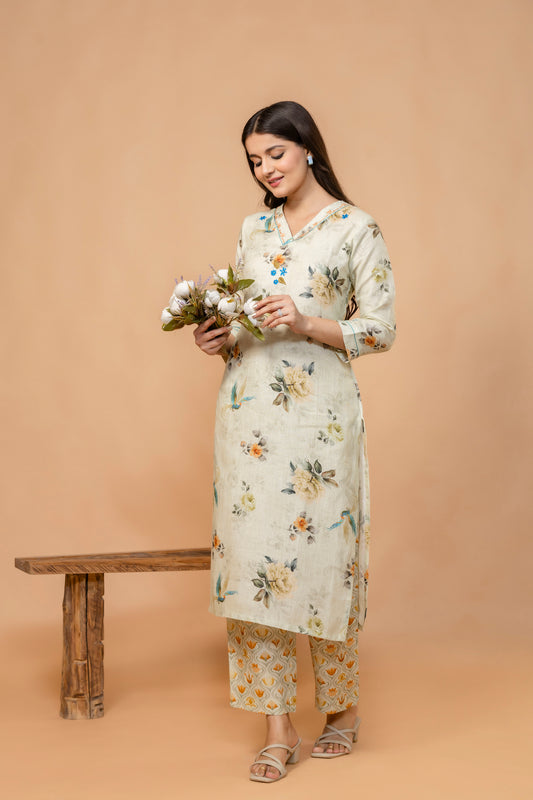 Ivory Blossom Linen Coord