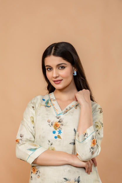 Ivory Blossom Linen Coord