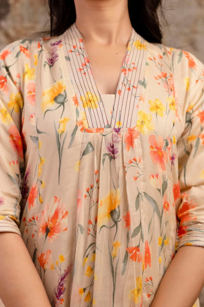 Beige Mul Dress