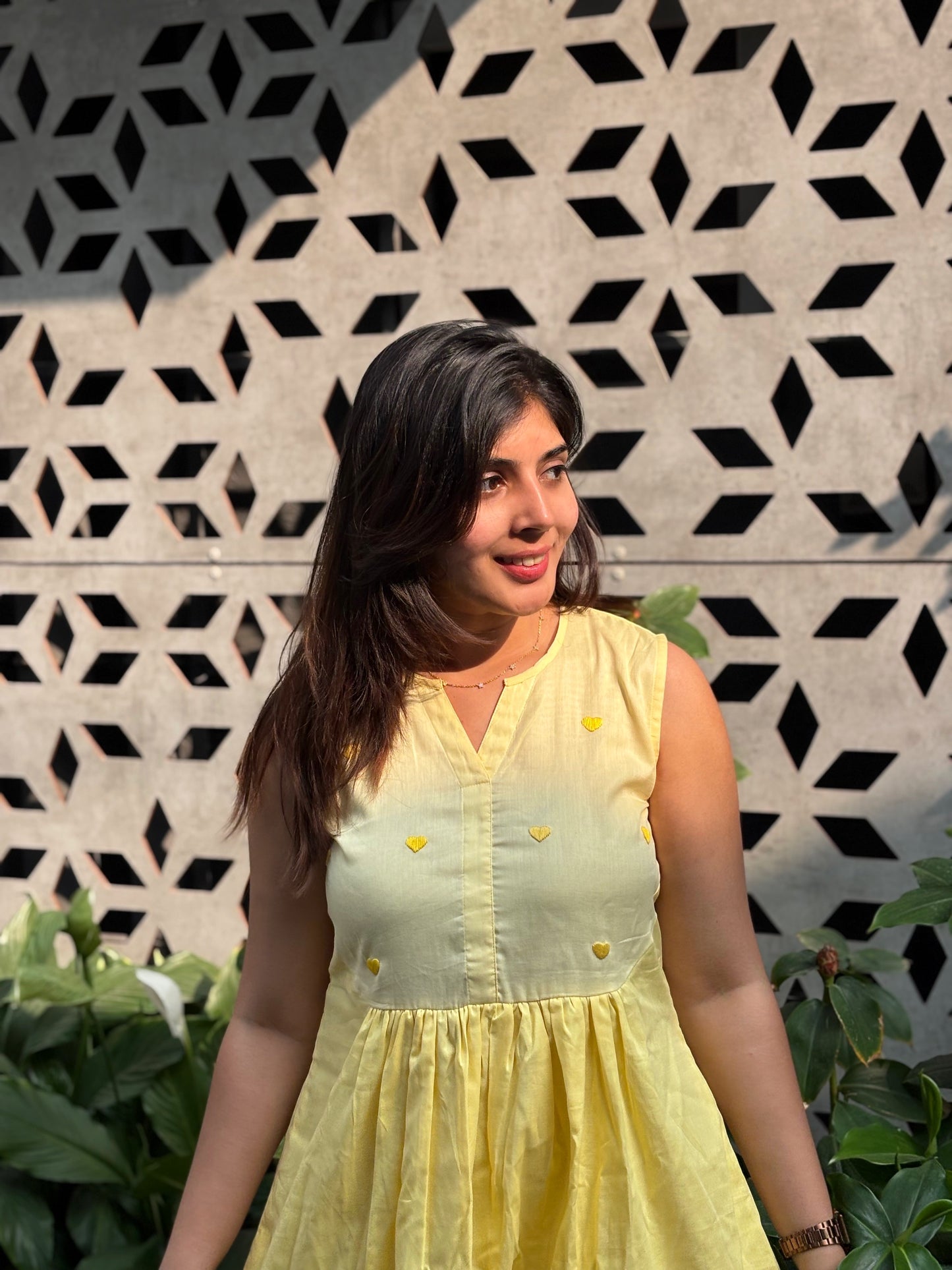 Yellow heart dress