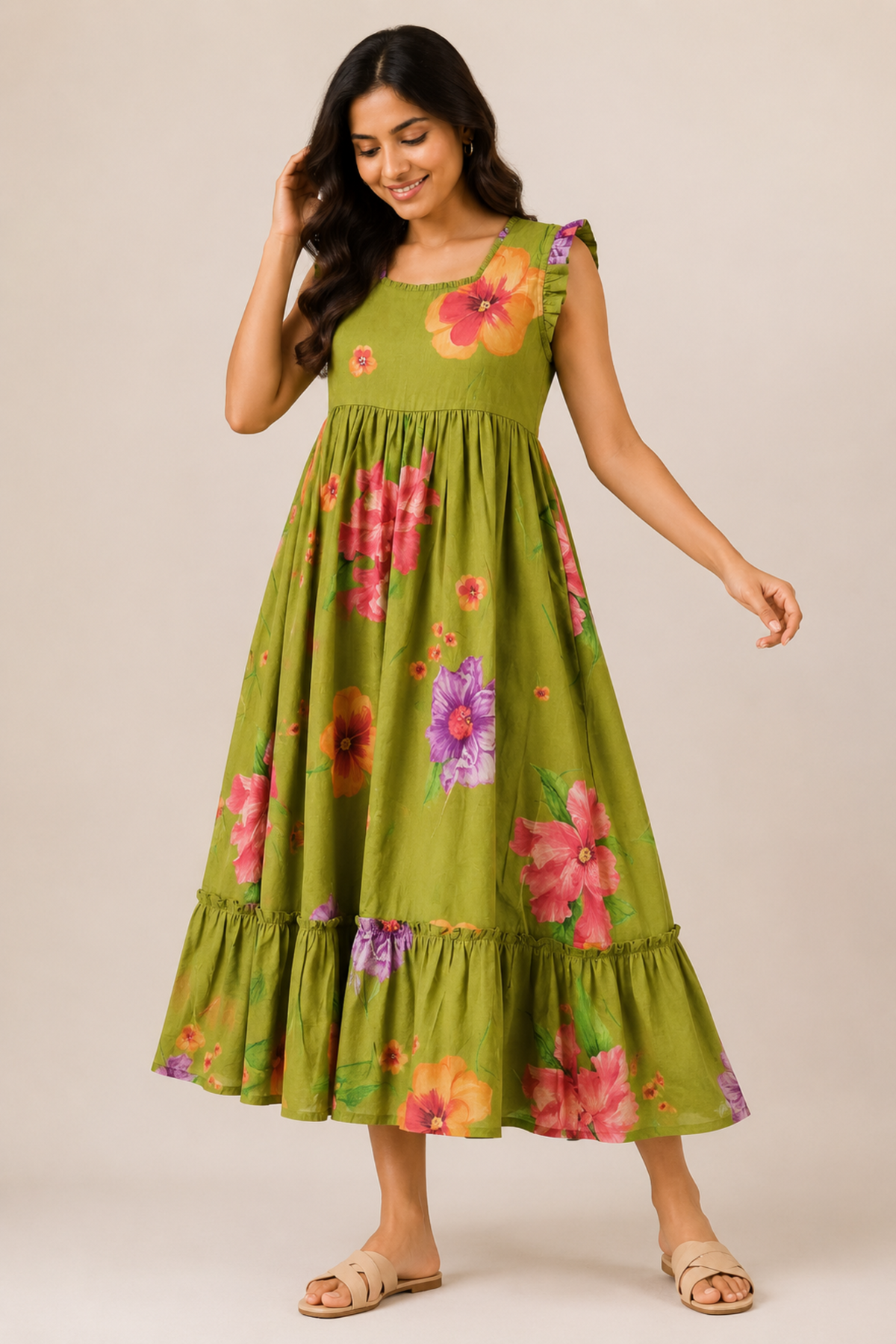 Olive Bloom Dress