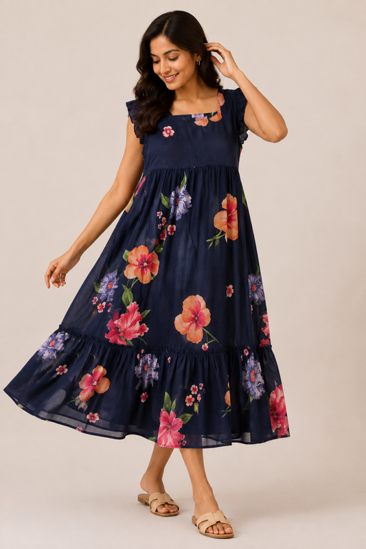 The Ruffle Blue Dress
